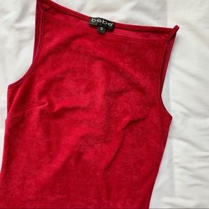 Bebe Vintage Red Velvet Top
